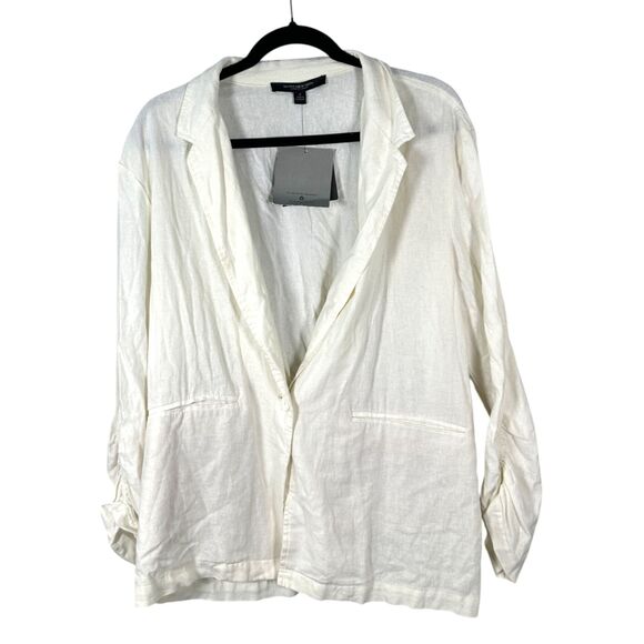 Marc New York Linen White Oversized Slouchy Blazer Women's Medium NEW with Tags - Picture 1 of 6